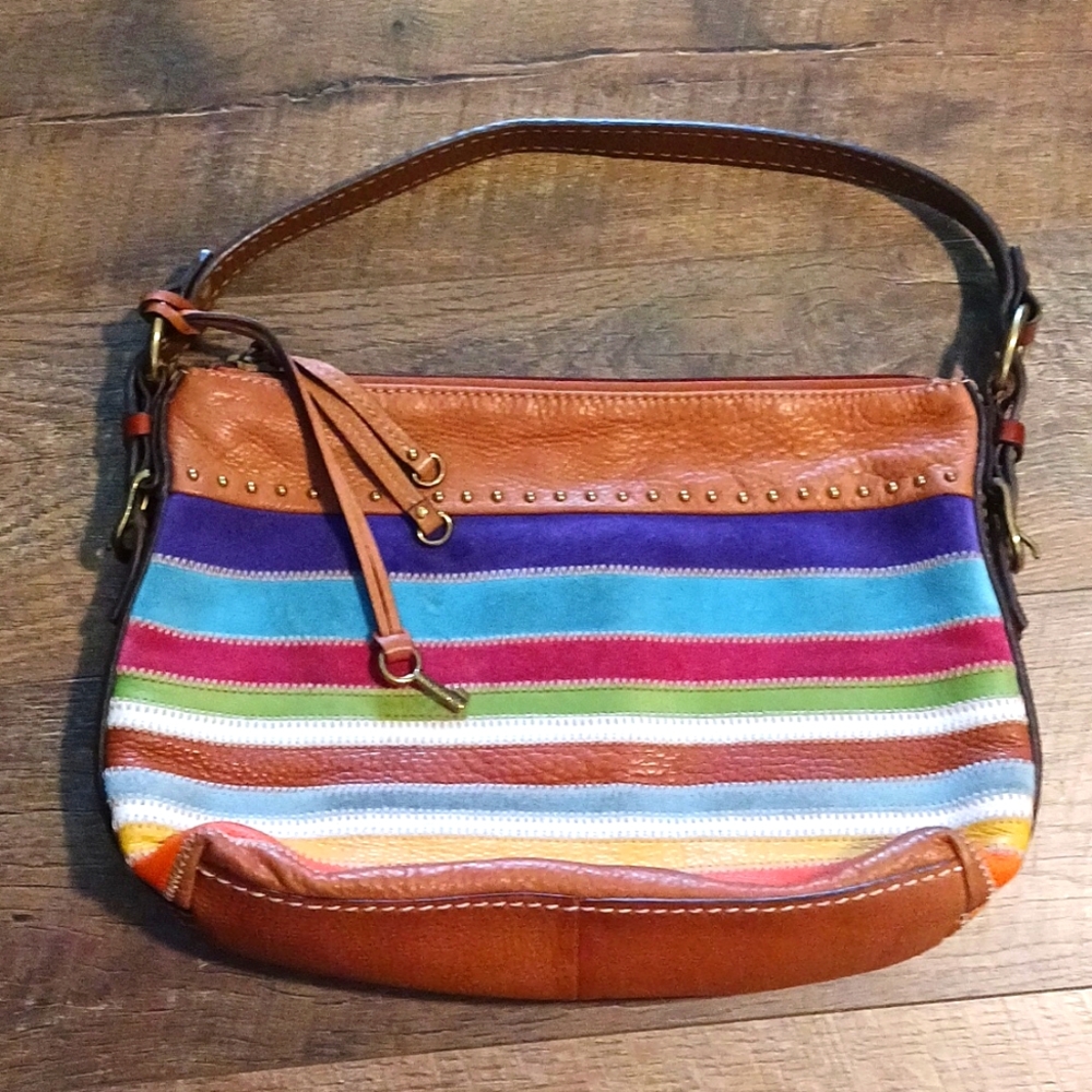 Fossil Leather Multi Color Bag. Authentic - image 1